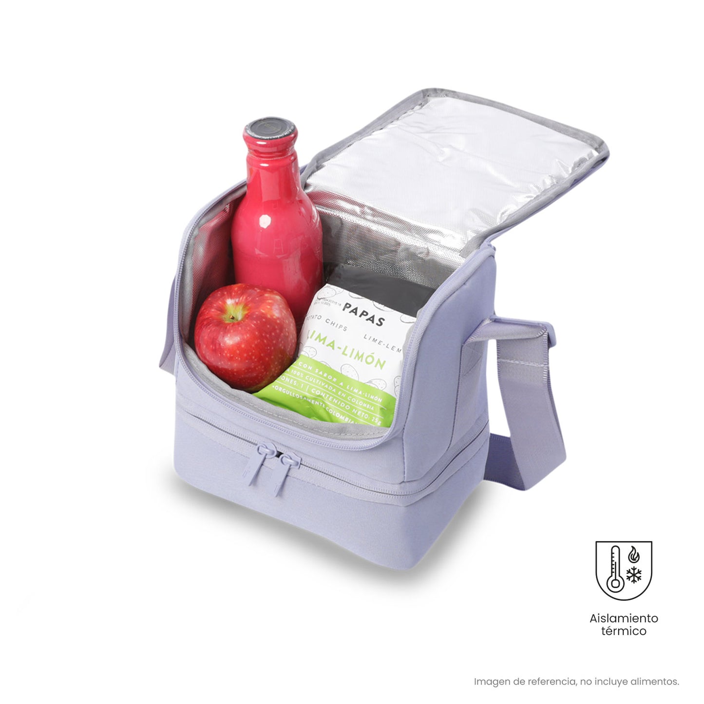 Lonchera Totto Térmica Steif Morada - Doble Compartimento 6L | Porta Almuerzo para Mujer