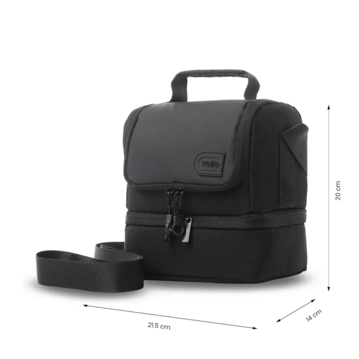 Lonchera Totto Térmica Steif M 6L Negra - Bolso Térmico Incluye Cubiertos | Portacomidas