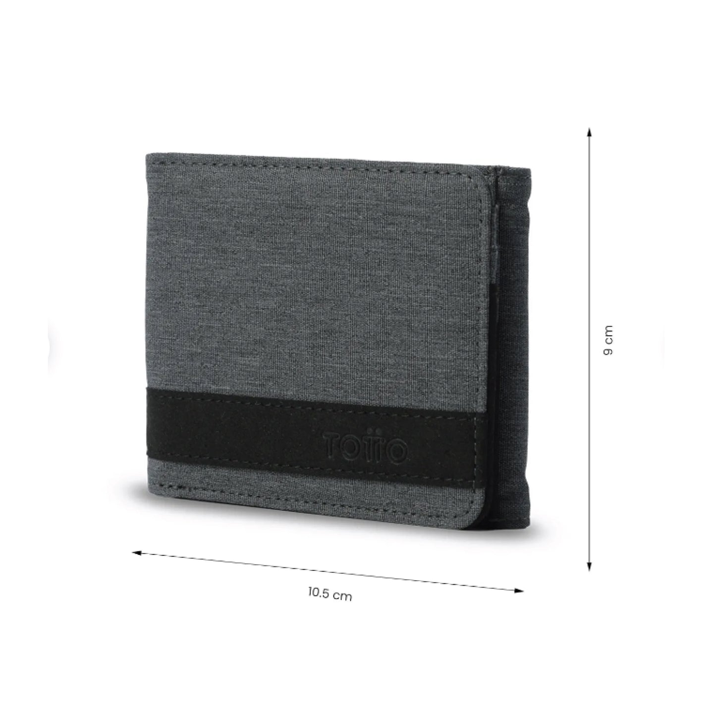 Billetera Totto para Hombre LAD Grande Gris – Con Protección RFID Blocker, Cierre en Velcro y Material Sostenible