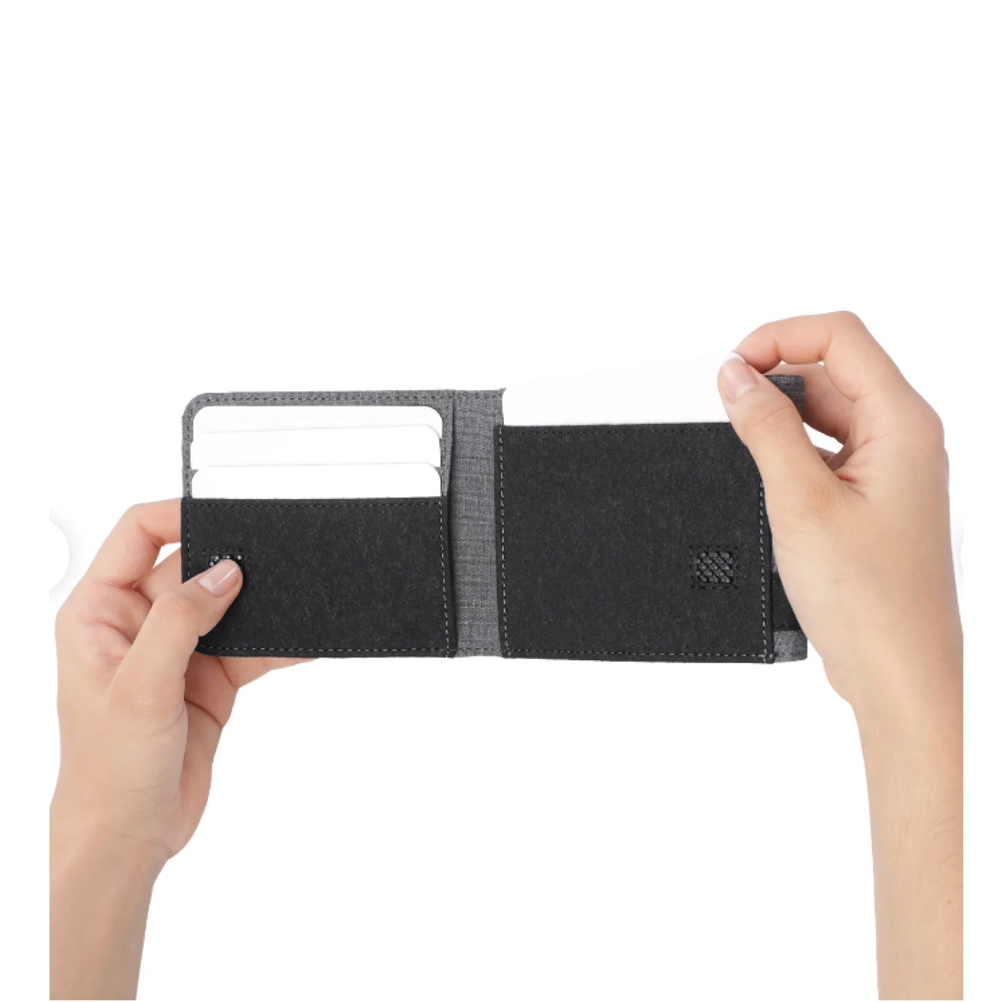 Billetera Totto para Hombre LAD Grande Gris – Con Protección RFID Blocker, Cierre en Velcro y Material Sostenible