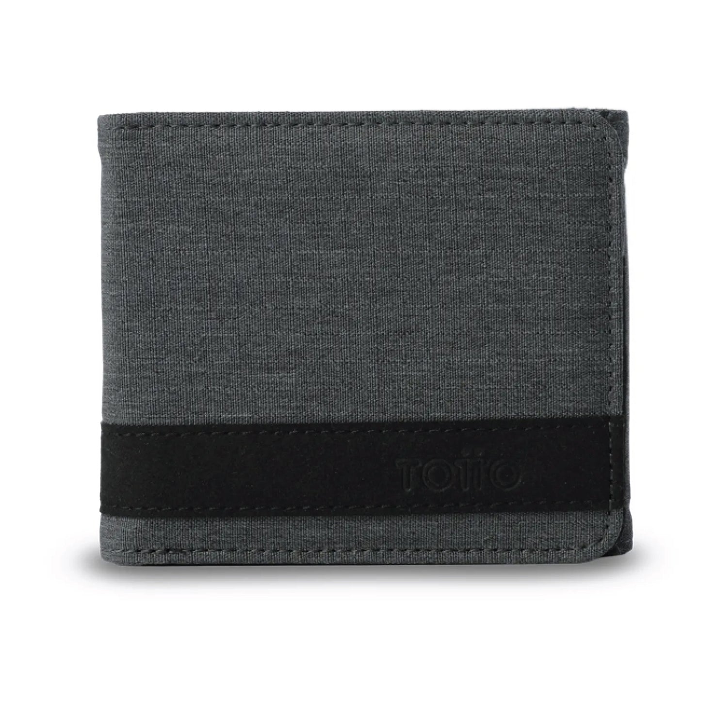 Billetera Totto para Hombre LAD Grande Gris – Con Protección RFID Blocker, Cierre en Velcro y Material Sostenible