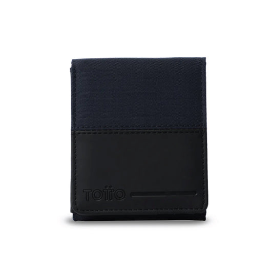 Billetera Totto para Hombre Nexus Azul – Con Protección RFID Blocker, Cierre en Velcro y Diseño Ultra Ligero