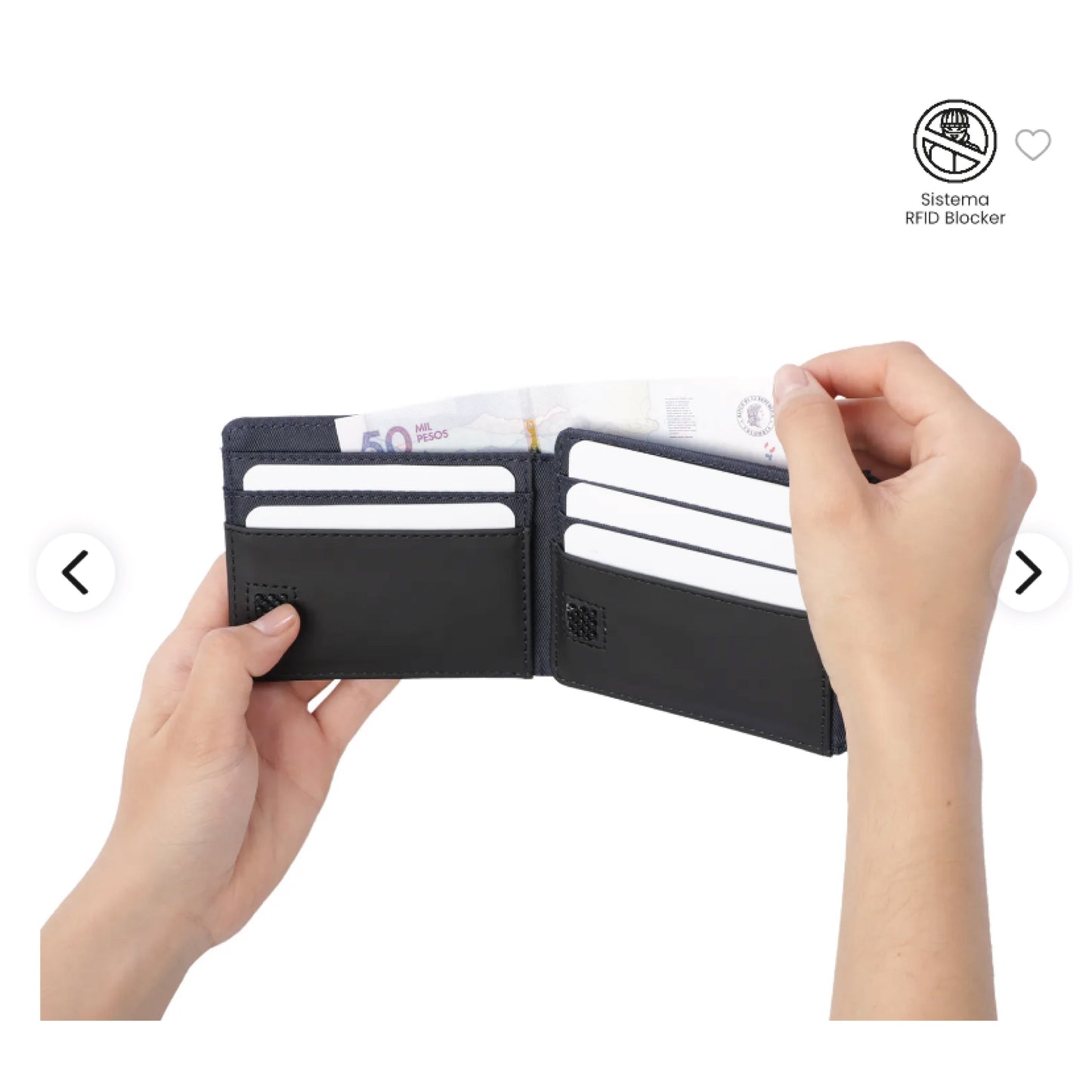 Billetera Totto para Hombre Nexus Azul – Con Protección RFID Blocker, Cierre en Velcro y Diseño Ultra Ligero