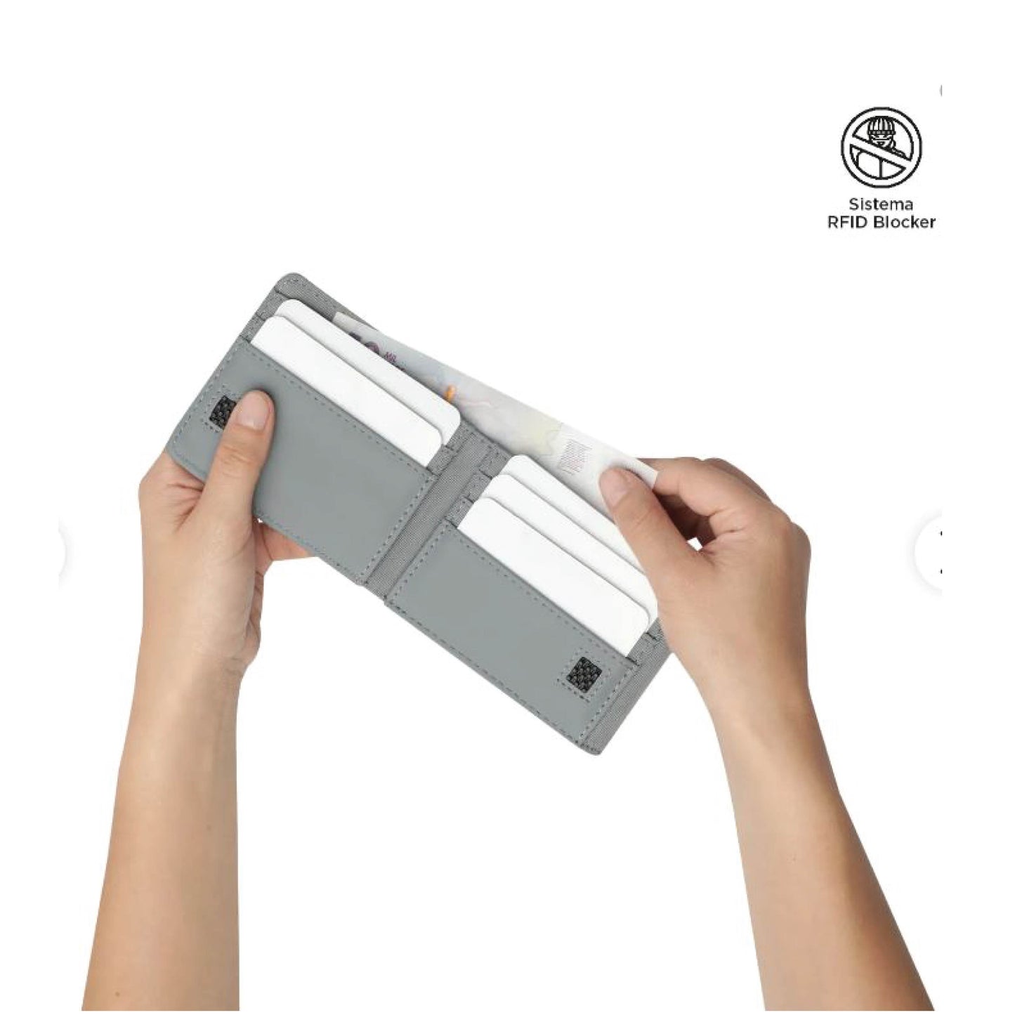 Billetera Totto Ermac 3.0 para hombre antirobo RFID Blocker color Gris