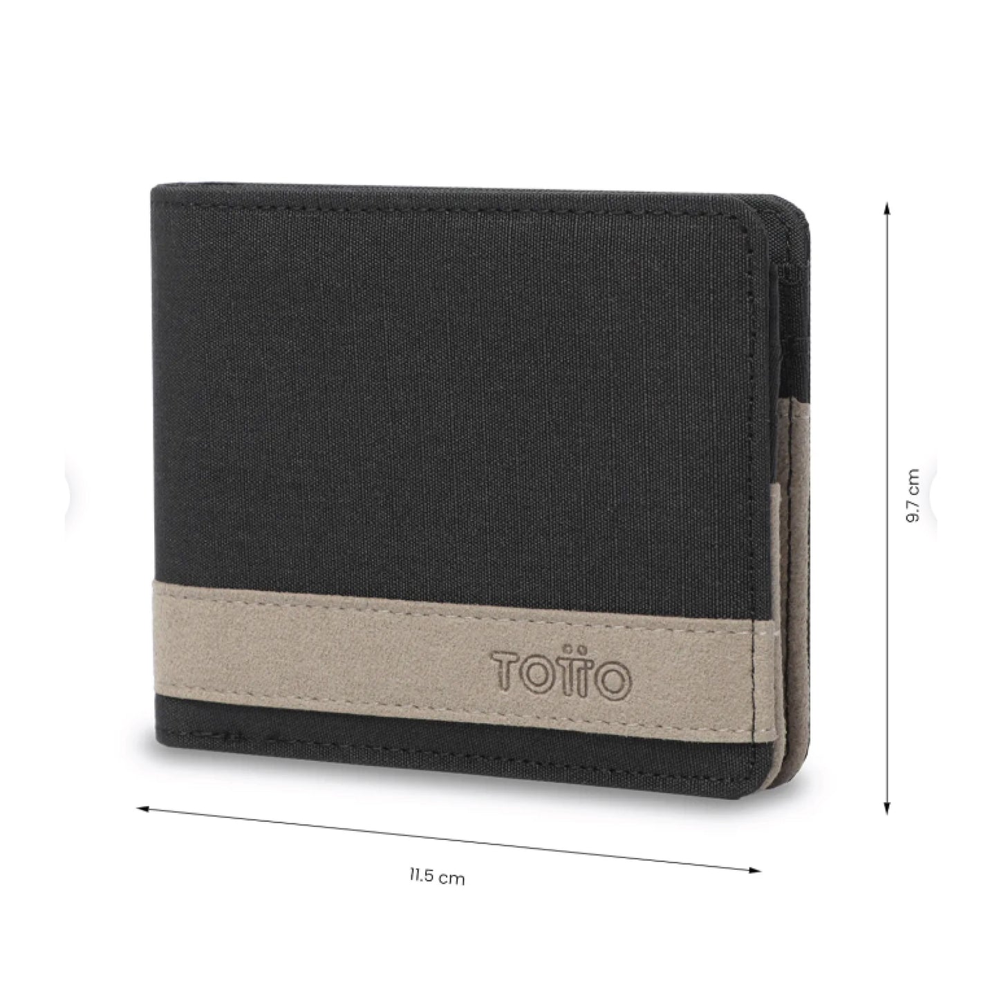 Billetera Totto para Hombre Slim Lad Negra – Con Protección RFID Blocker y Material Ecológico RPET – Ultra Ligera