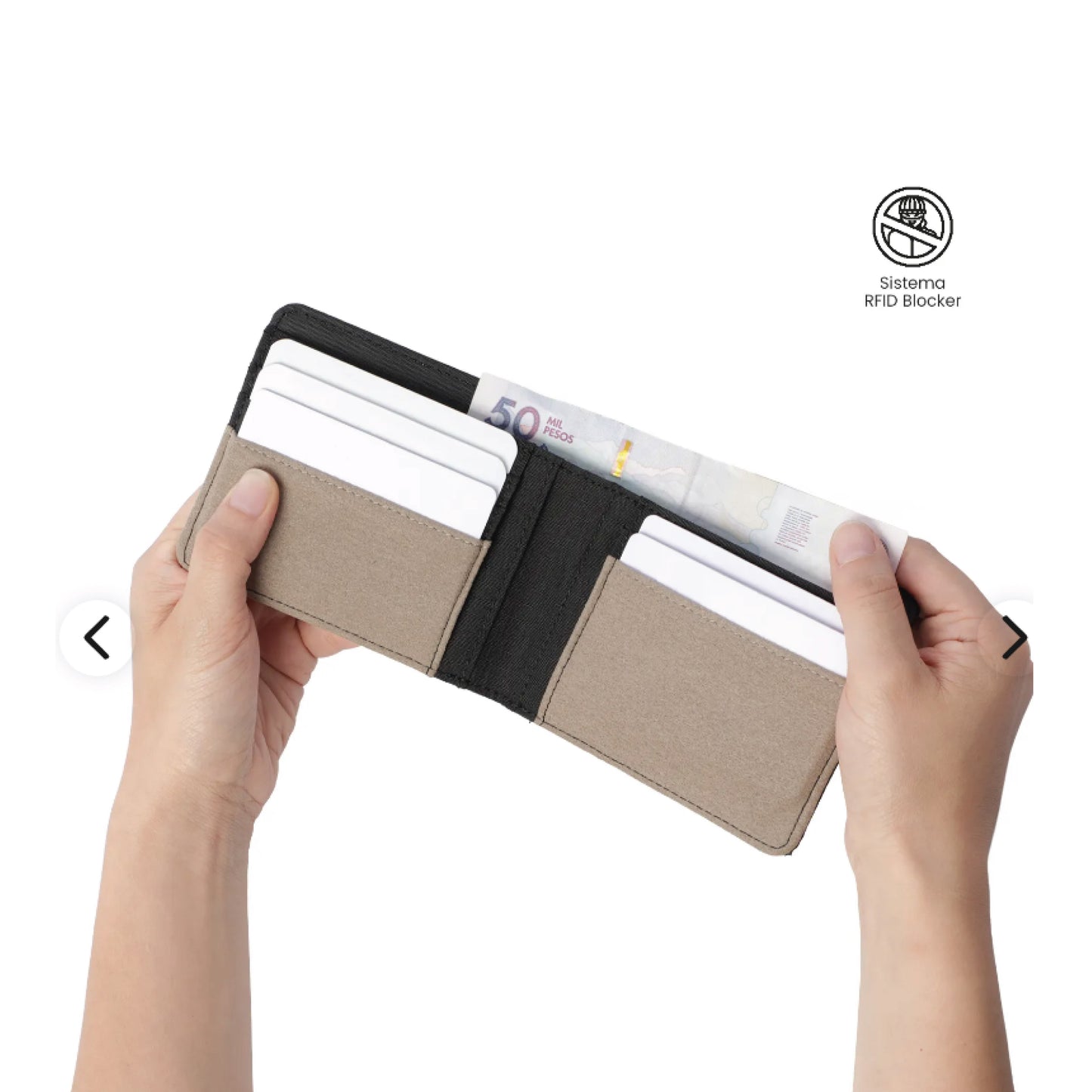 Billetera Totto para Hombre Slim Lad Negra – Con Protección RFID Blocker y Material Ecológico RPET – Ultra Ligera