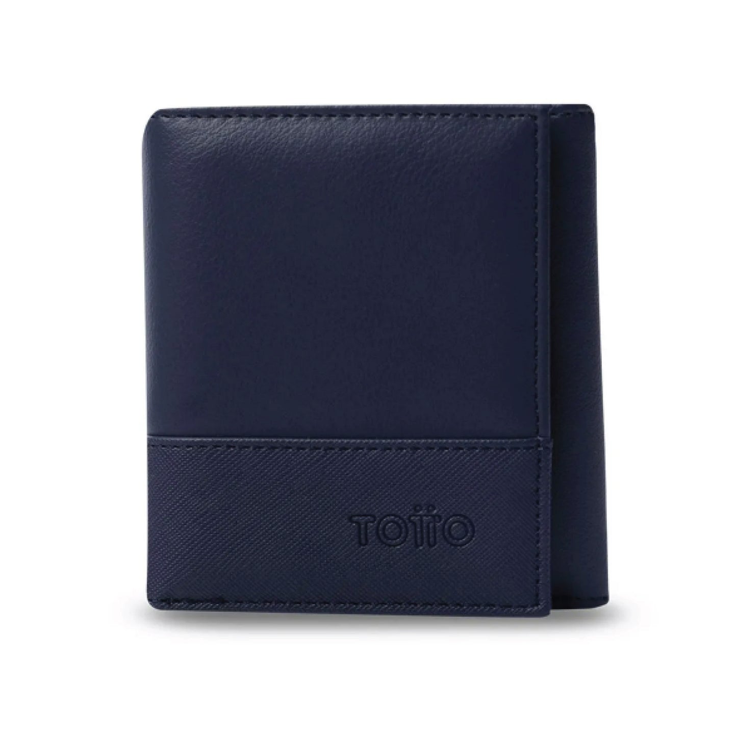 Billetera Totto para Hombre Saffiano Aqi Azul – Con Protección RFID Blocker, Cierre de Broche y Diseño Compacto