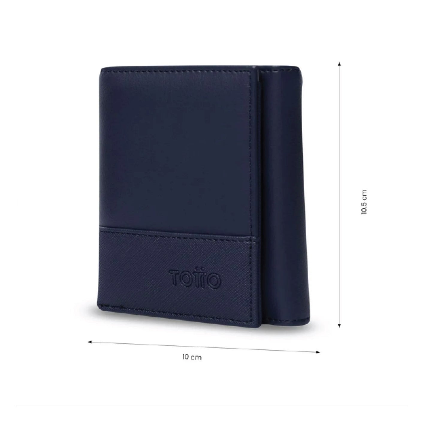Billetera Totto para Hombre Saffiano Aqi Azul – Con Protección RFID Blocker, Cierre de Broche y Diseño Compacto