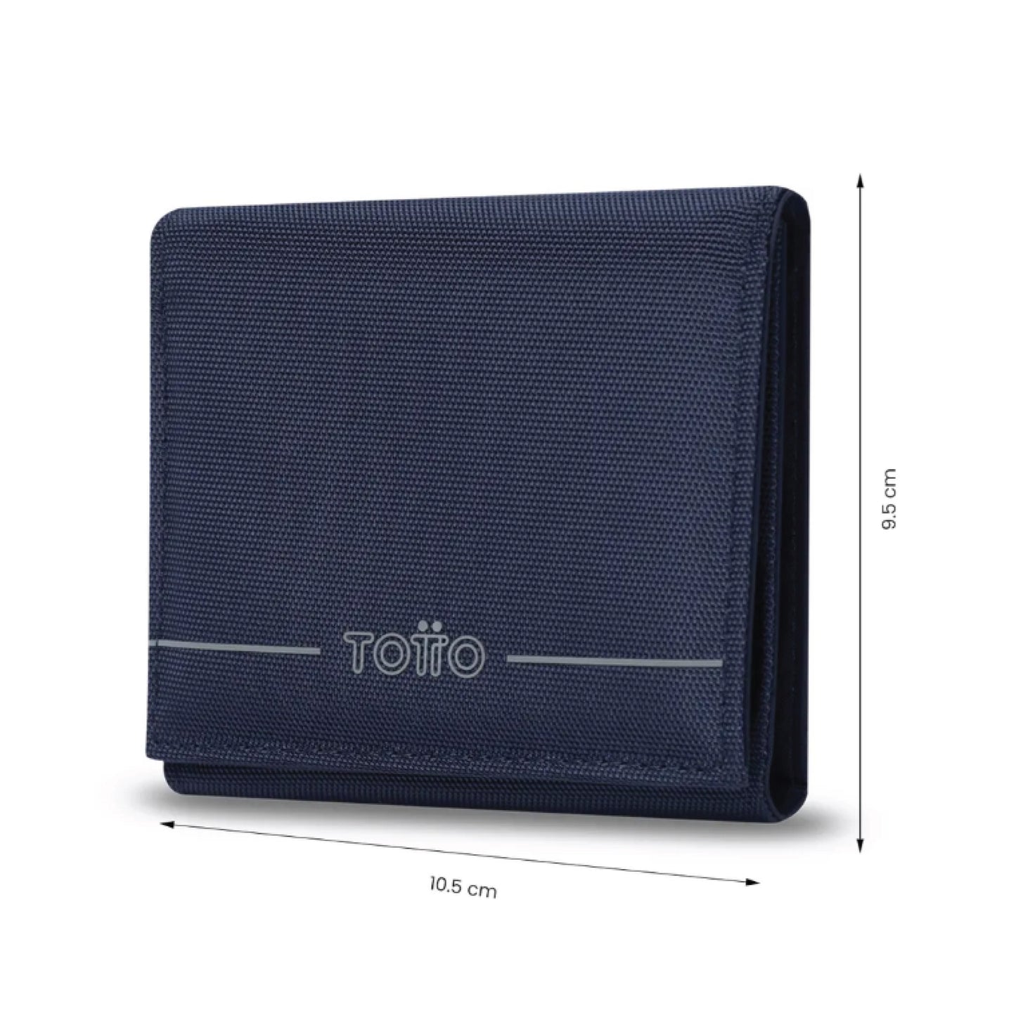 Billetera para Hombre Totto Sayle Azul – Con Protección RFID Blocker, Cierre en Velcro y Material Reciclado RPET