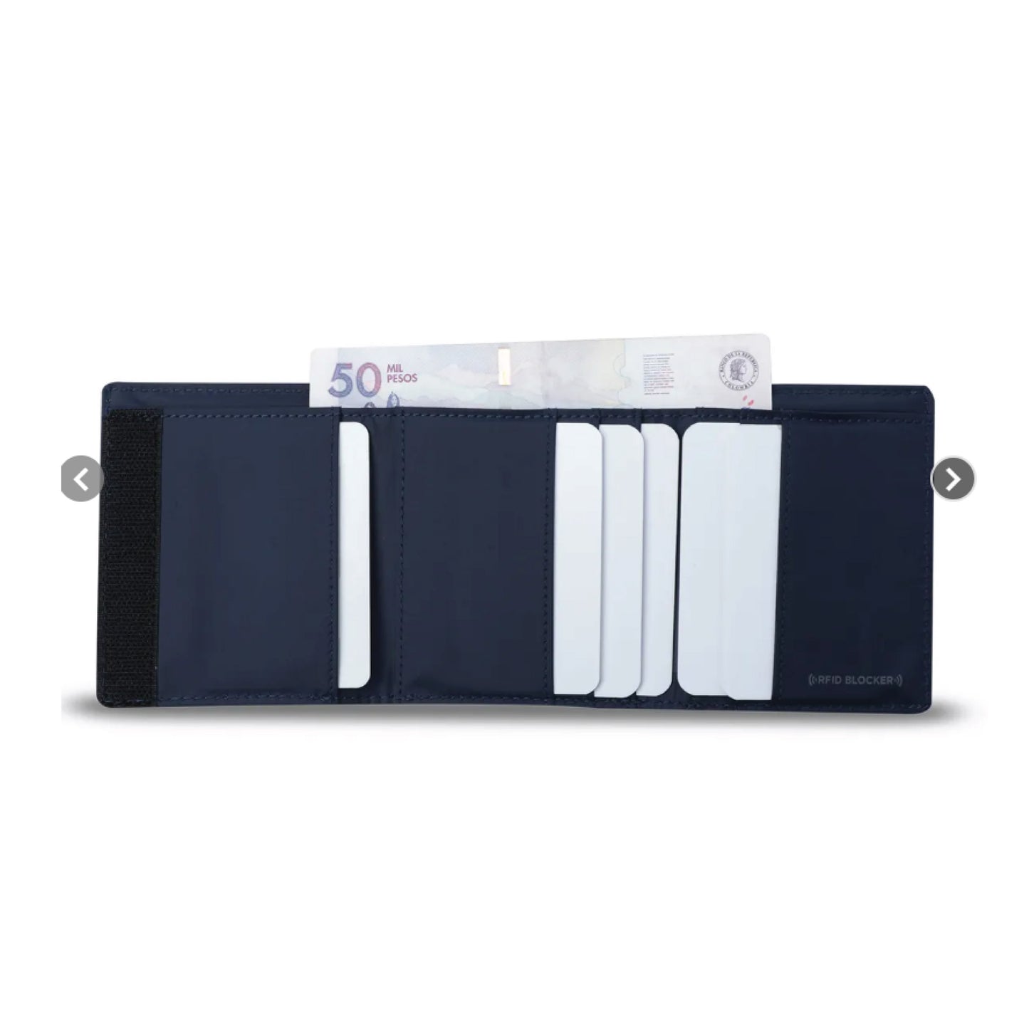 Billetera para Hombre Totto Sayle Azul – Con Protección RFID Blocker, Cierre en Velcro y Material Reciclado RPET