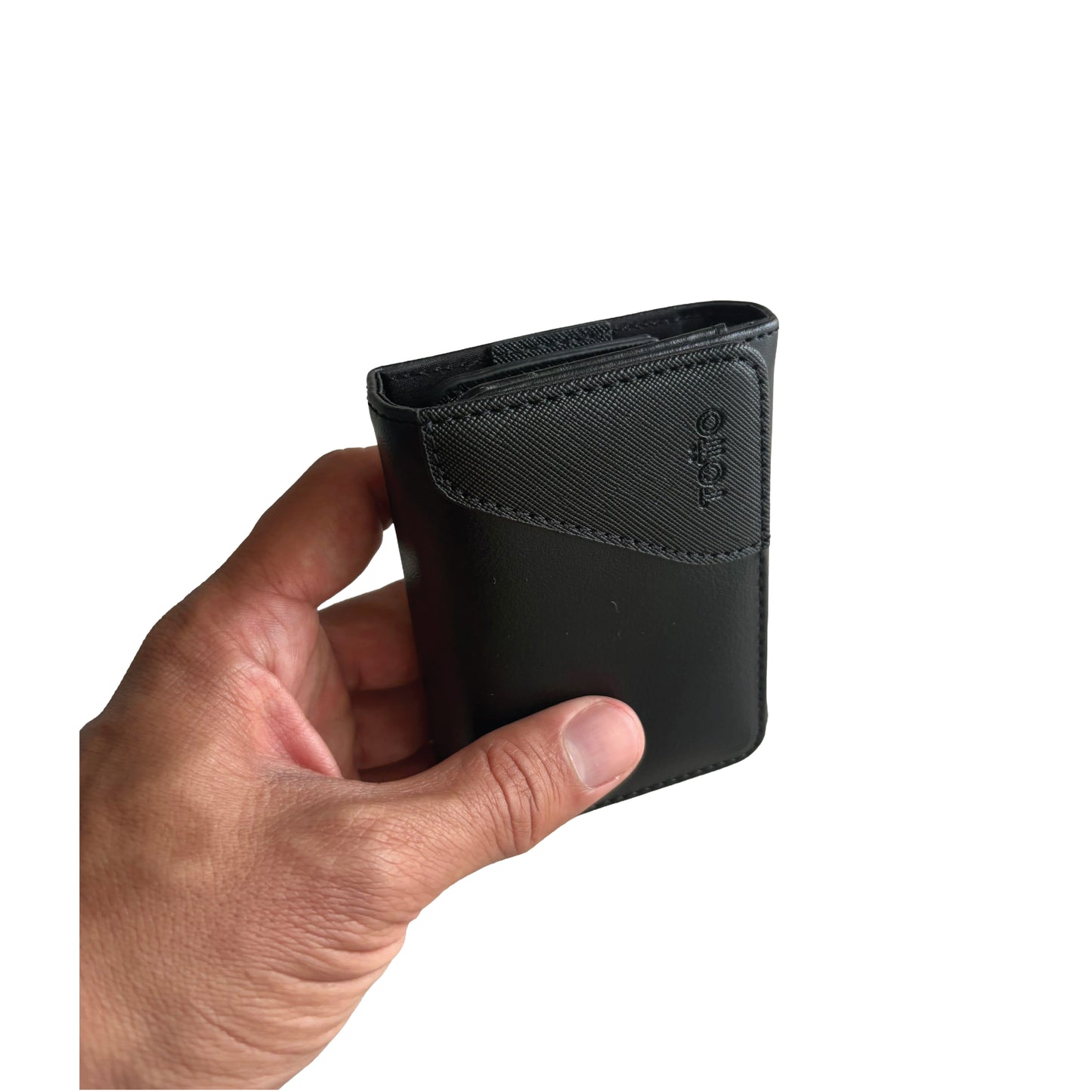 Billetera Totto Saffiano anti robo Rfid Para Hombre Color Negro
