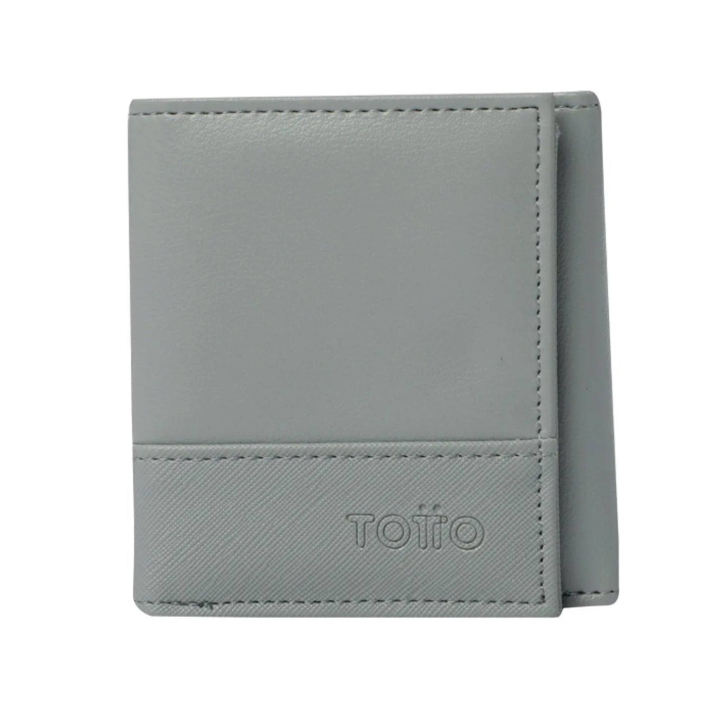 Billetera Totto para Hombre Saffiano Aqi – Con Protección RFID Blocker, Cierre de Broche y Diseño Compacto – Gris