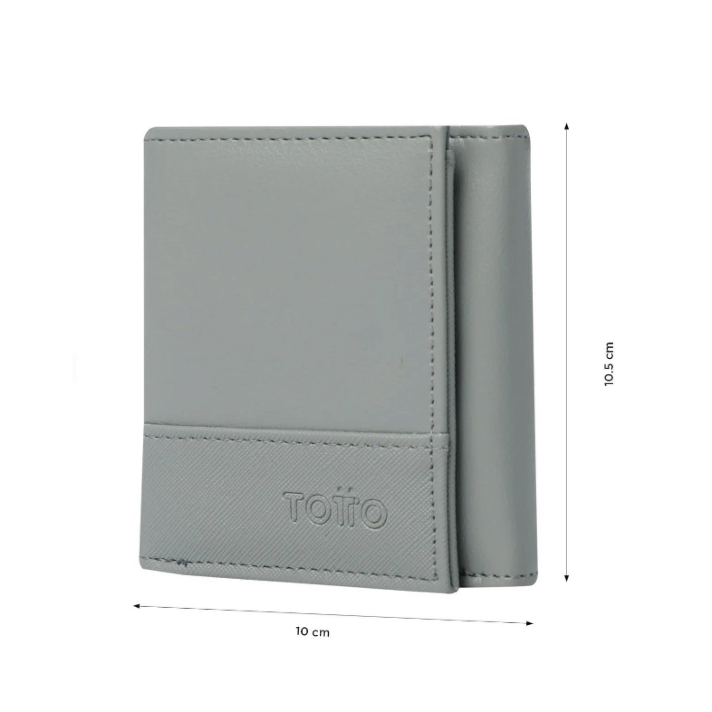 Billetera Totto para Hombre Saffiano Aqi – Con Protección RFID Blocker, Cierre de Broche y Diseño Compacto – Gris