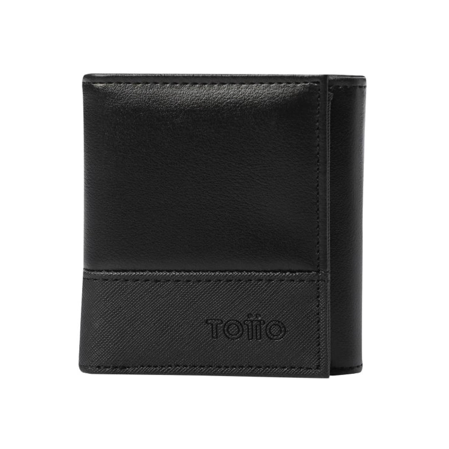 Billetera Totto Saffiano anti robo Rfid Para Hombre Color Negro