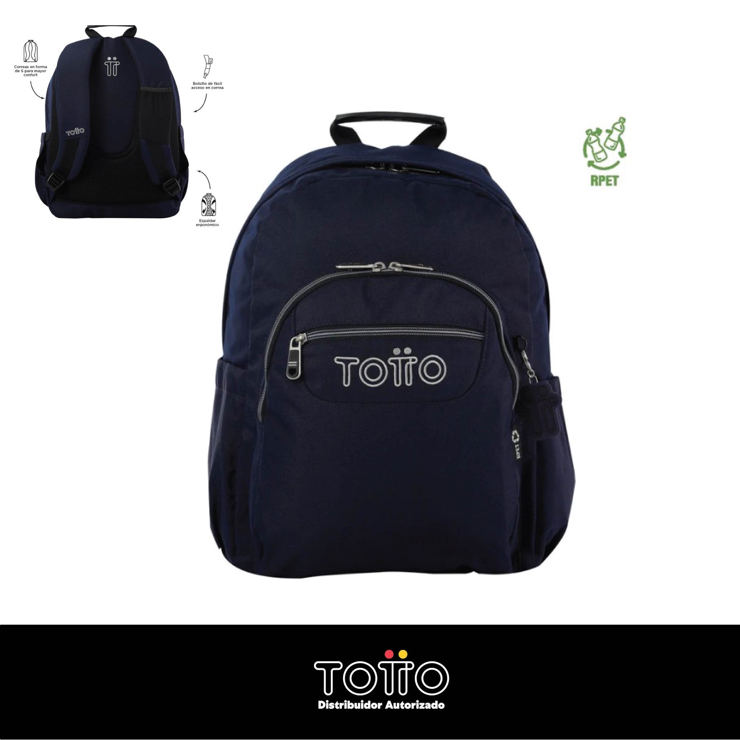 Mochila Totto Acuarela Color Azul