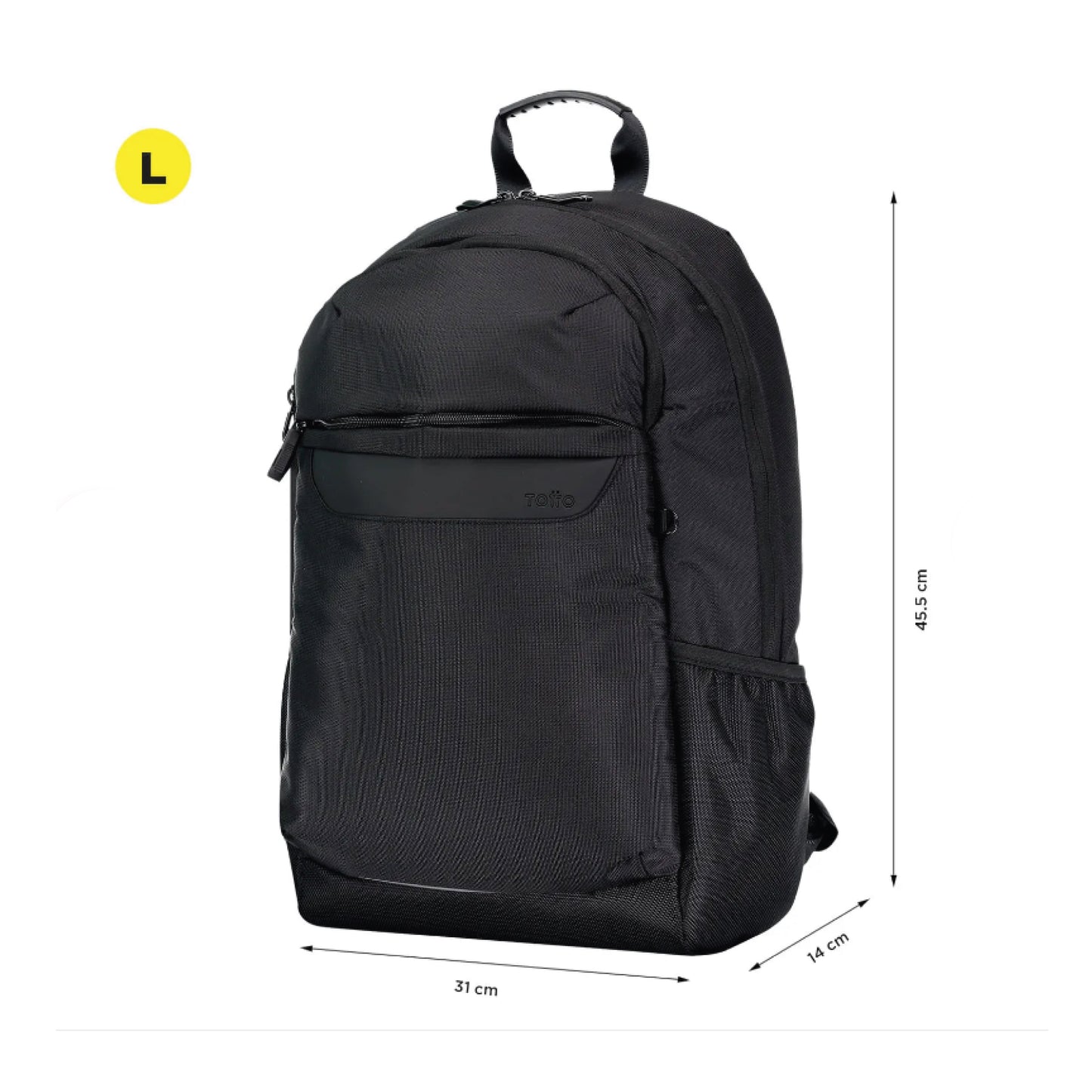 Mochila Totto Berton Porta Laptop 15" Antirrobo - Morral Ejecutivo con Bolsillo Secreto | Negro