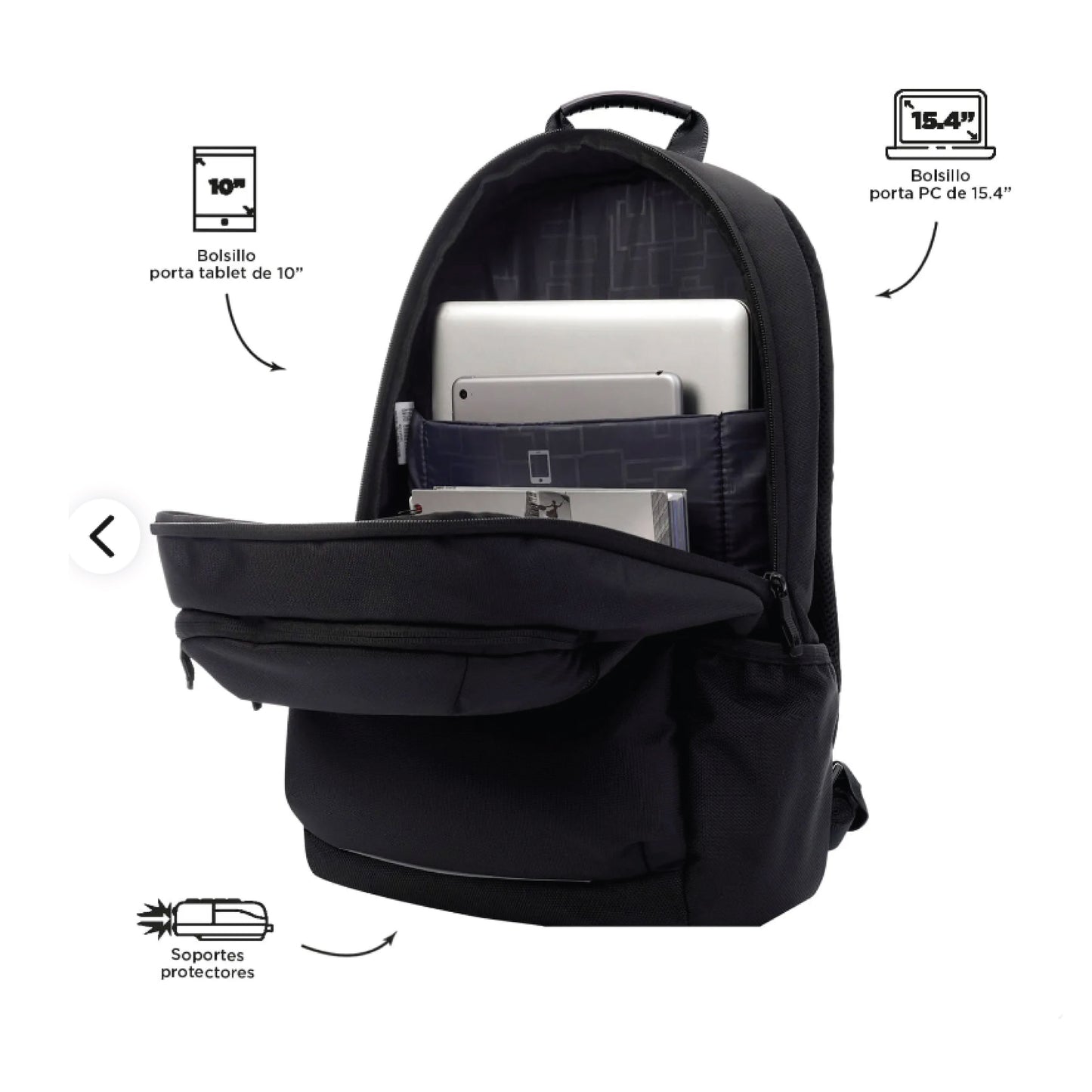 Mochila Totto Berton Porta Laptop 15" Antirrobo - Morral Ejecutivo con Bolsillo Secreto | Negro