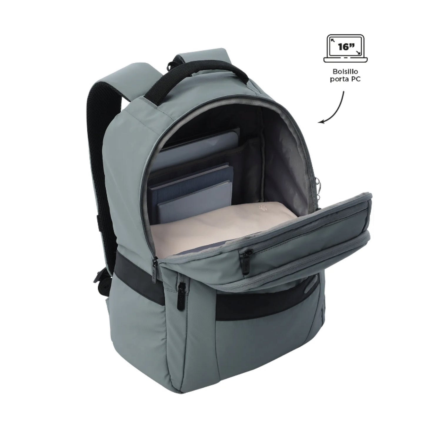 Mochila Totto Wivetto 2.0 Gris - Porta Laptop 16" Unisex | Morral Ligero 23L de Lona