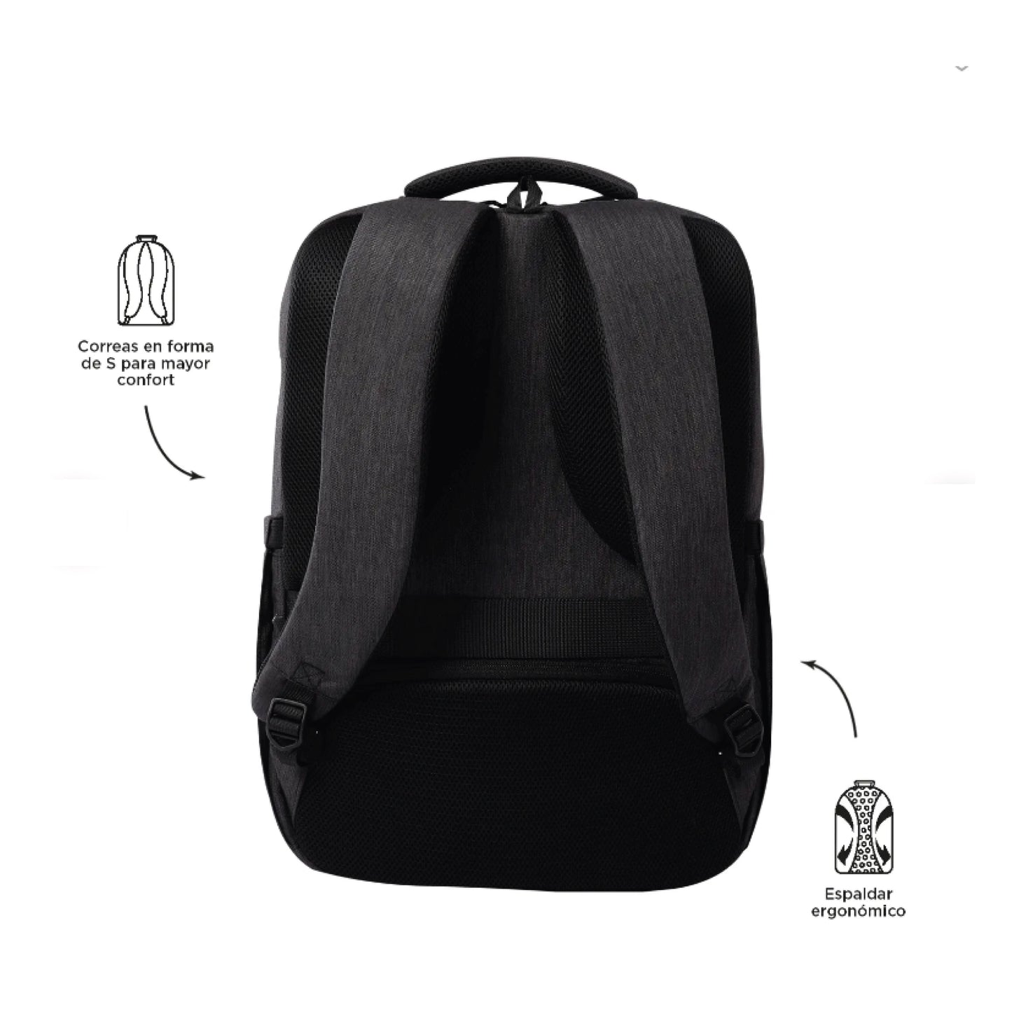 Mochila Totto Ejecutivo Dallas Negro - Porta Laptop 16" y Tablet 10" | Mochila Oficina Hombre