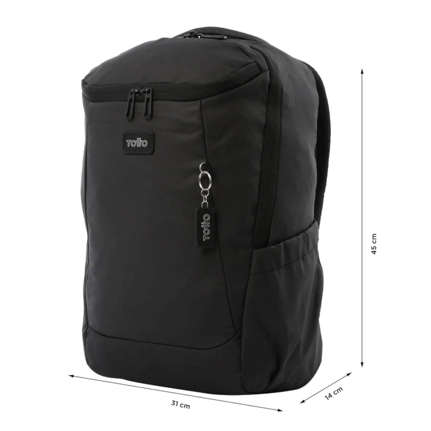 Mochila Totto Storm Porta Laptop 16" - Morral Negro con Acabado Rubber Fácil de Limpiar