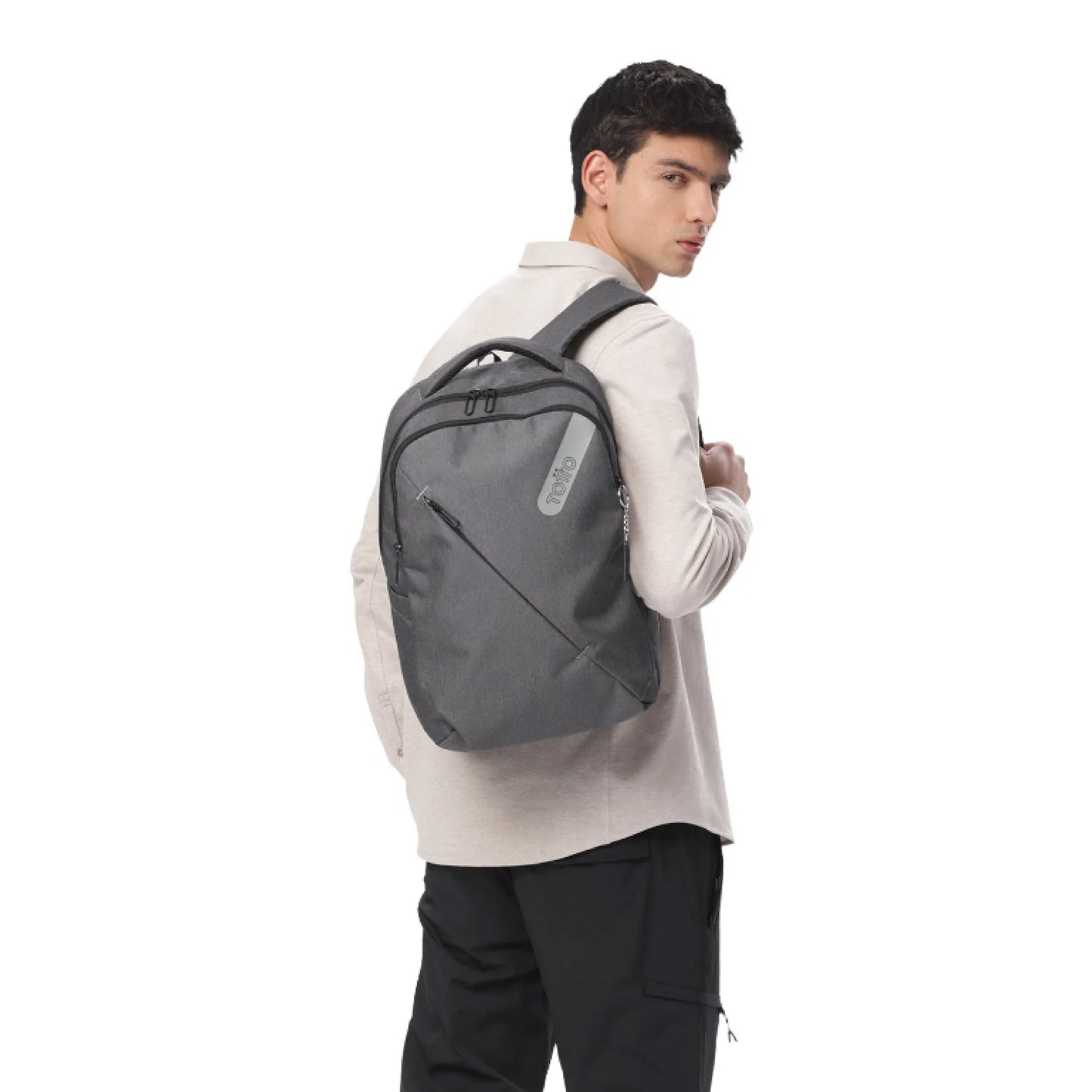 Mochila Totto Osaka Negro - Porta Laptop 15.4" | Mochila de Oficina con Acabado Melange
