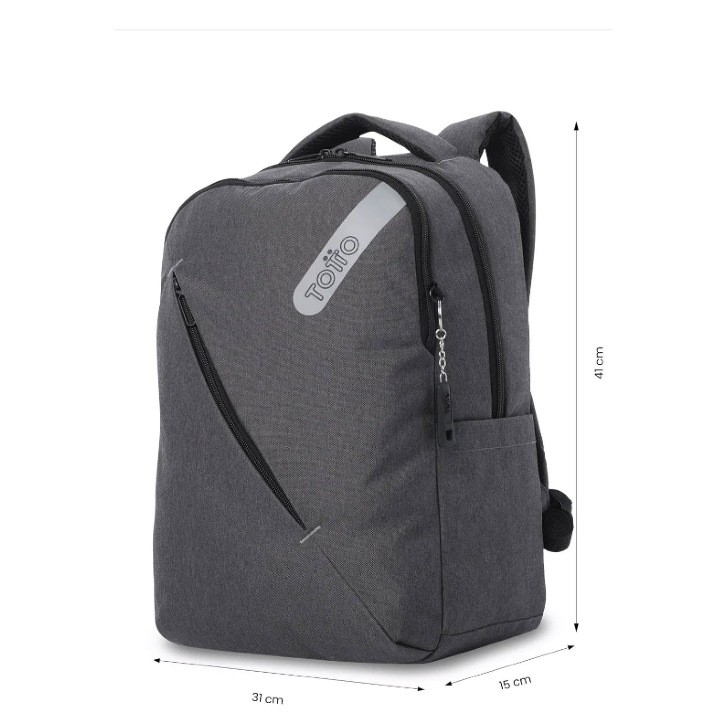 Mochila Totto Osaka Negro - Porta Laptop 15.4" | Mochila de Oficina con Acabado Melange