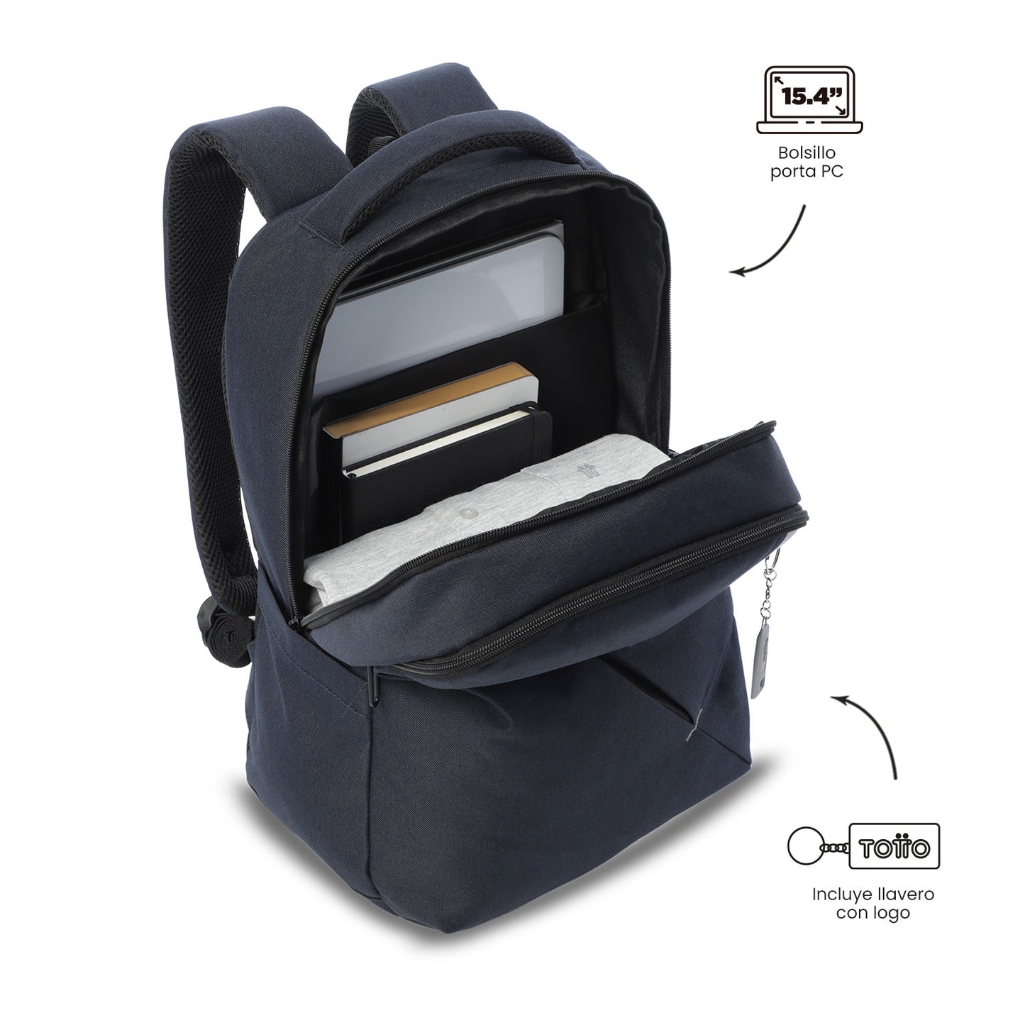 Mochila Totto Osaka Azul - Porta Laptop 15.4" | Morral Ejecutivo Unisex Melange