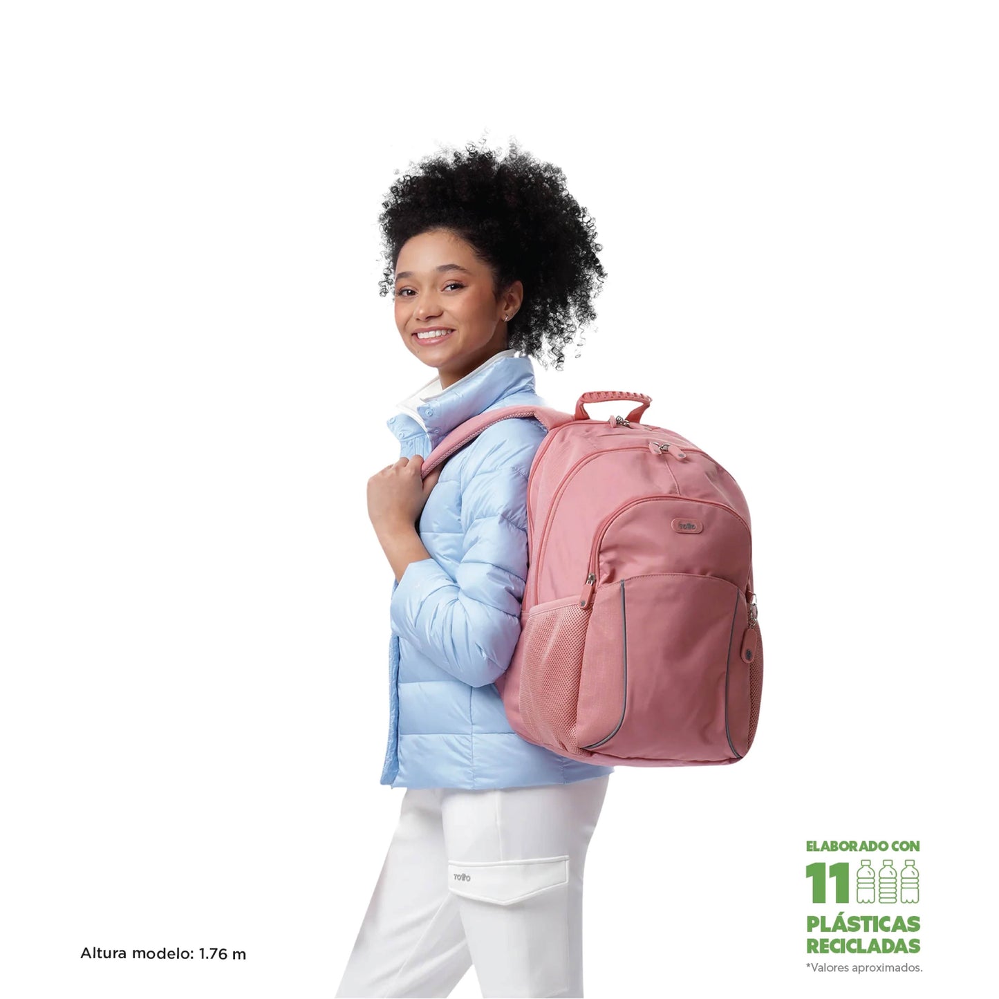 Mochila Totto Cambri 2.0 Color Rosa Para Mujer Porta Laptop