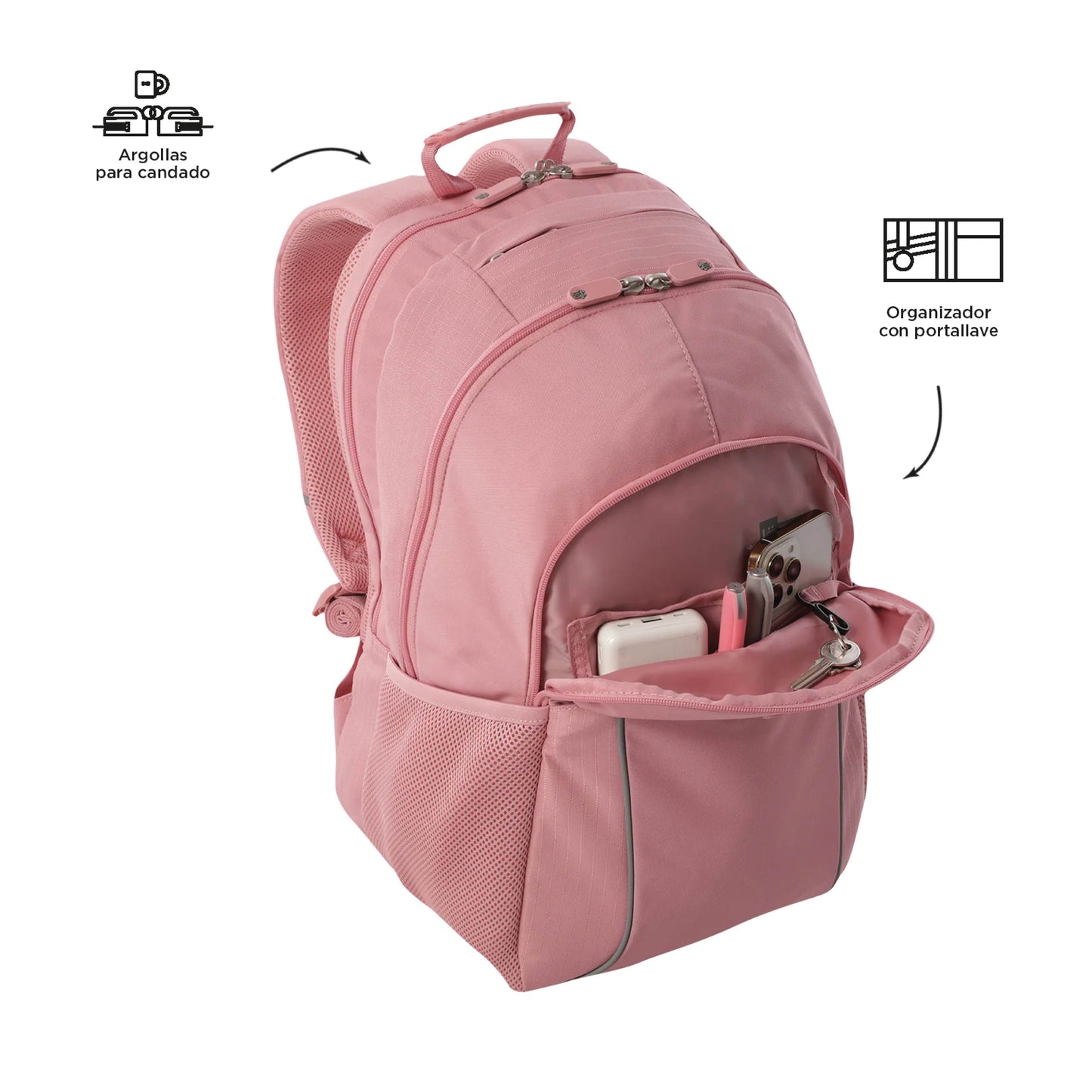 Mochila Totto Cambri 2.0 Color Rosa Para Mujer Porta Laptop