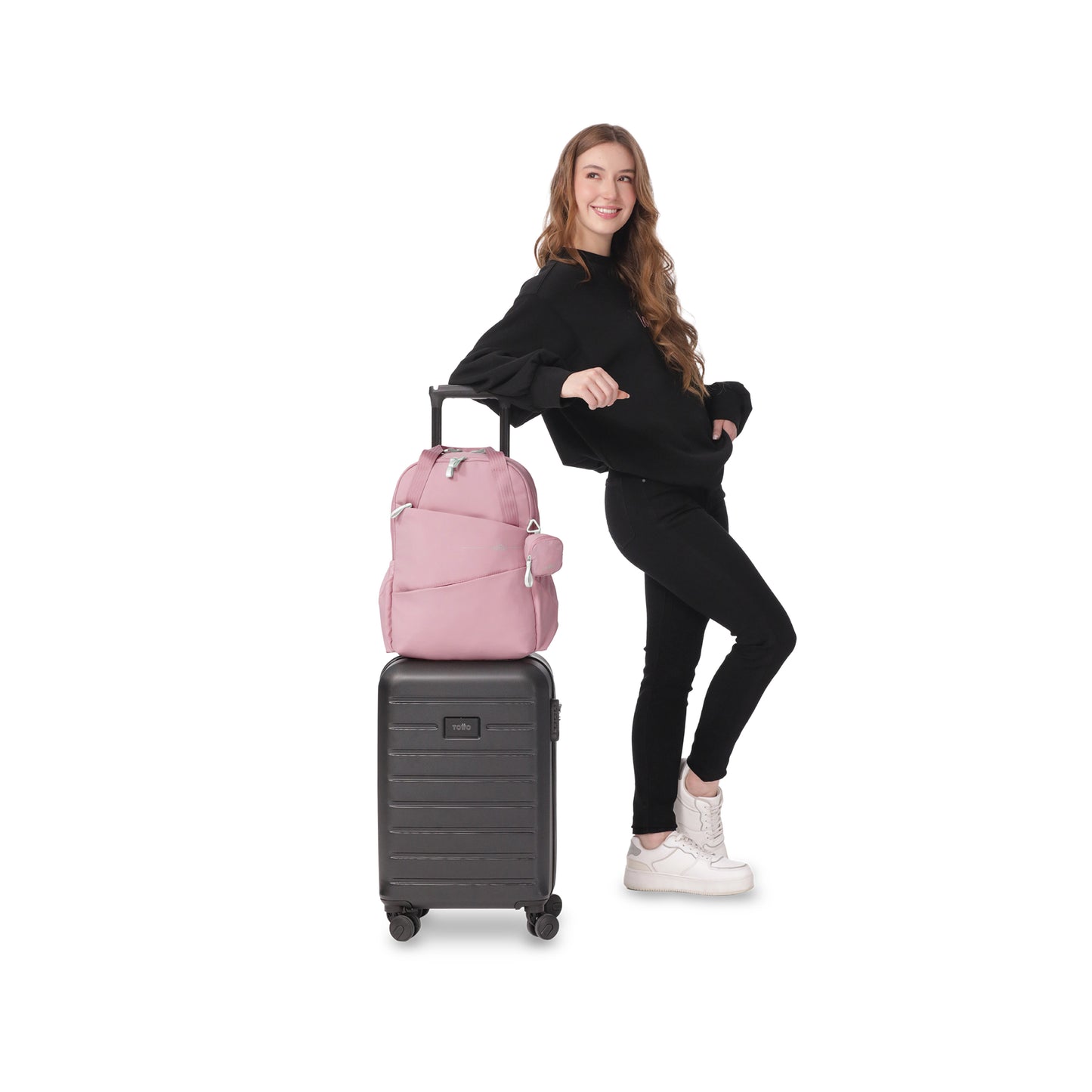 Mochila Totto Suzuka Porta Laptop 15.4" - Mochila Ecológica RPET con Llavero Monedero