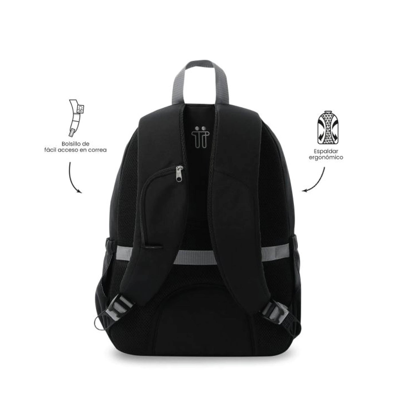 Totto Mochila Goctal 2.0 Porta PC 15.4" Negro para viaje y trabajo