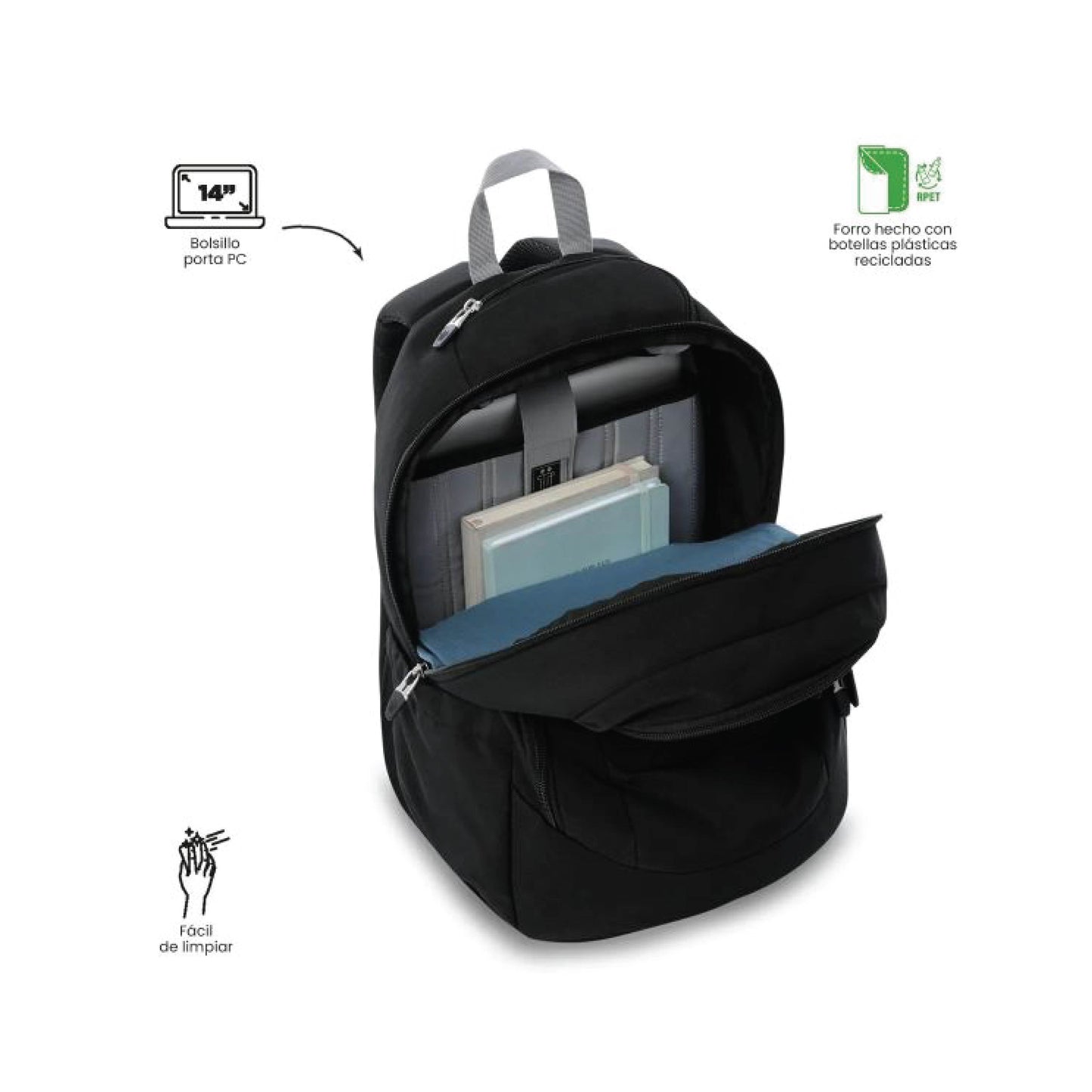 Totto Mochila Goctal 2.0 Porta PC 15.4" Negro para viaje y trabajo