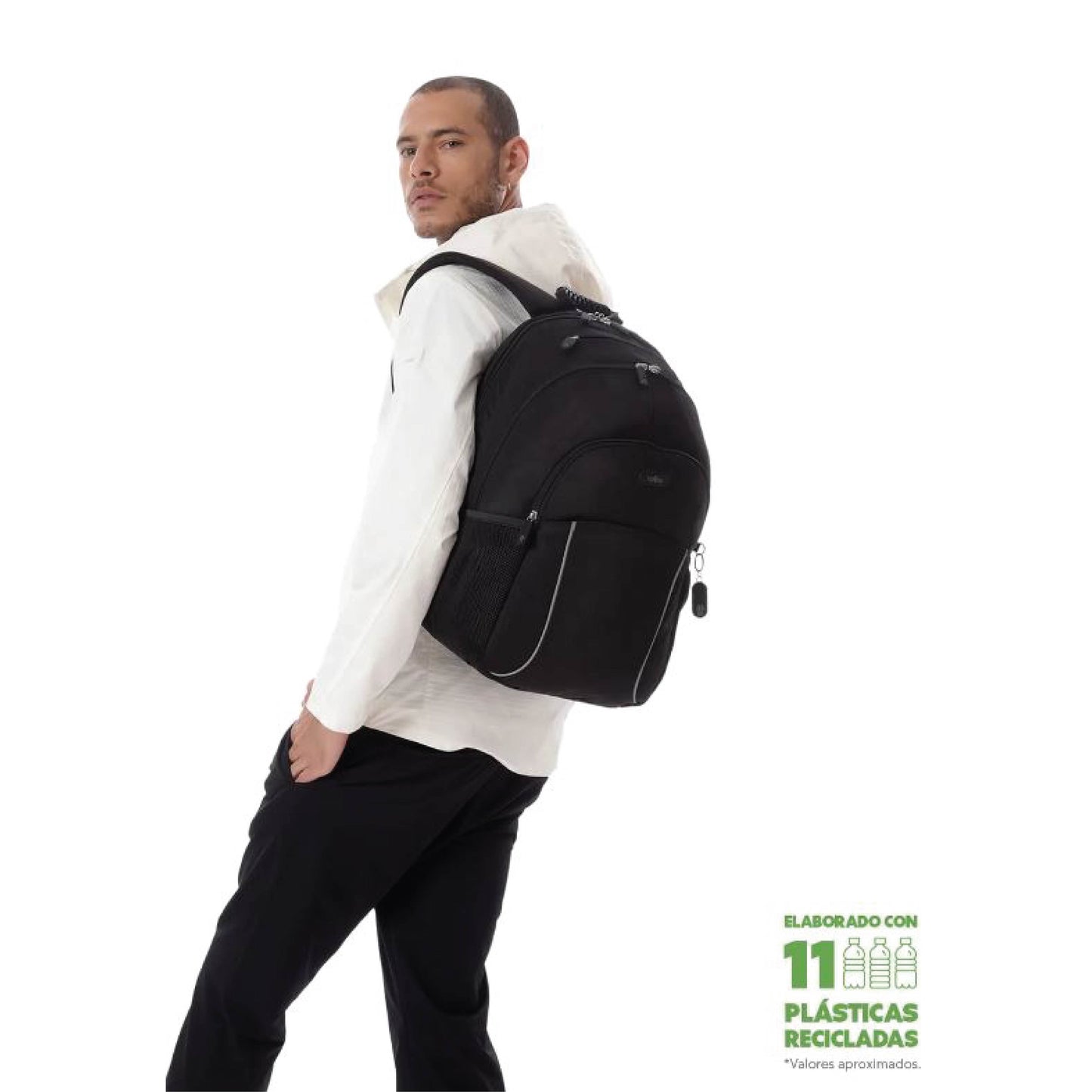 Mochila Totto Cambri 2.0 Porta PC 15.4" Negro para viaje y trabajo